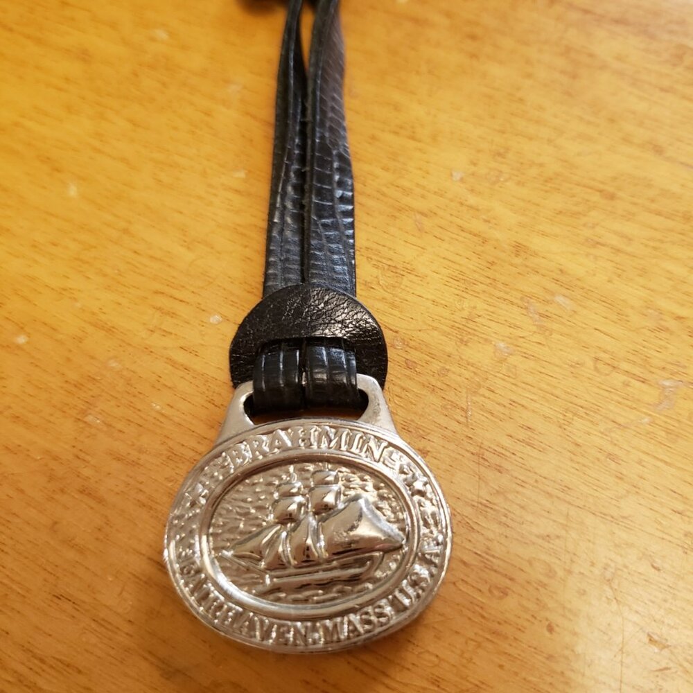 Brahmin vintage bag charm, black and silver